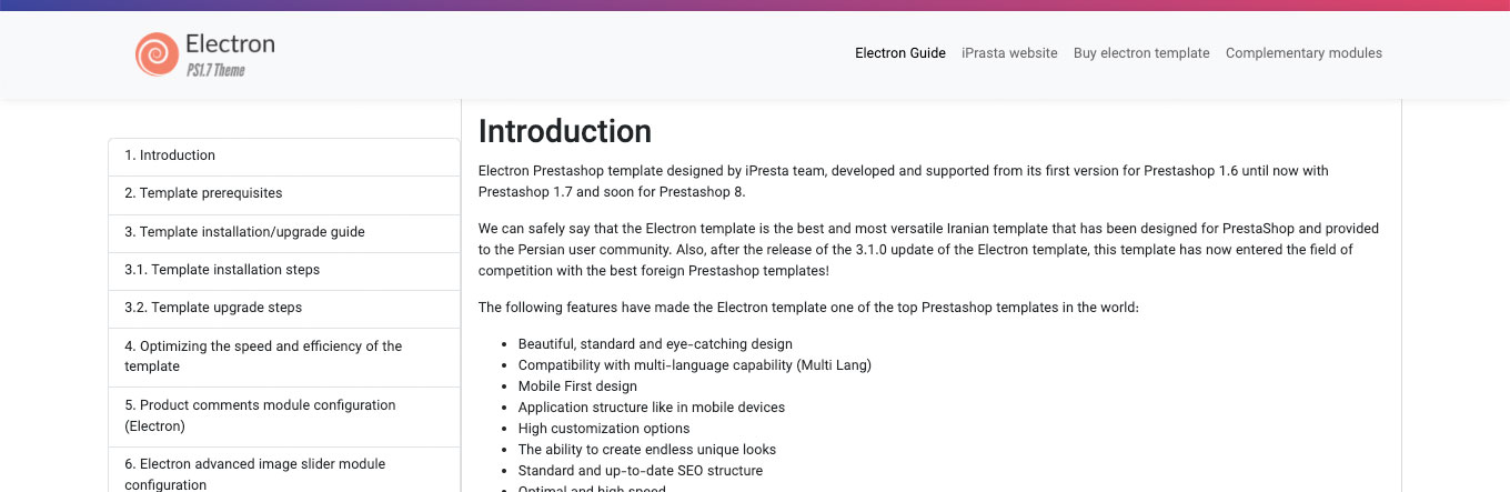 Electron theme documents and user guides